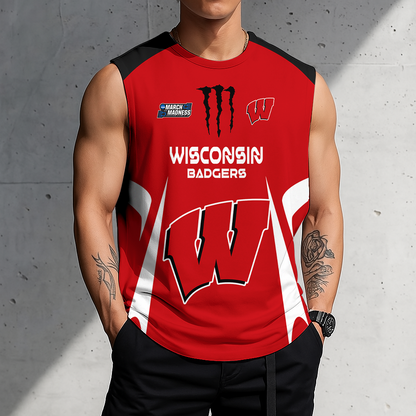 ACTIVE OFFER - NEW CUSTOMIZED | NCAA MAM29 WSB WS BADGERS MEN'S GYM SHIRT