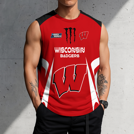 ACTIVE OFFER - NEW CUSTOMIZED | NCAA MAM29 WSB WS BADGERS MEN'S GYM SHIRT