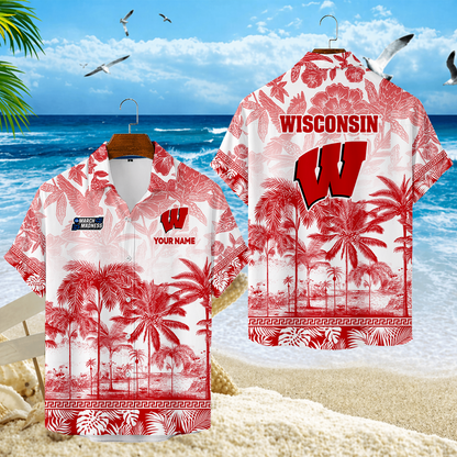 LIMITED EDITION - NEW CUSTOMIZED MAM29 WSB WISCONSIN BADGERS UNISEX HAWAIIAN SHIRT