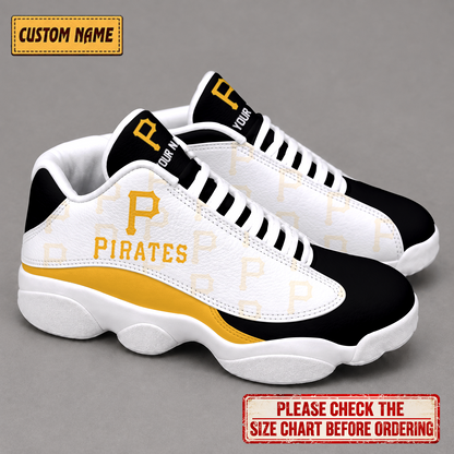 LIMITED EDITION - NEW CUSTOMIZED NFL29 PHP PITTSBURGH PIRATES AIR JORDAN 13 LOW TOP SNEAKER