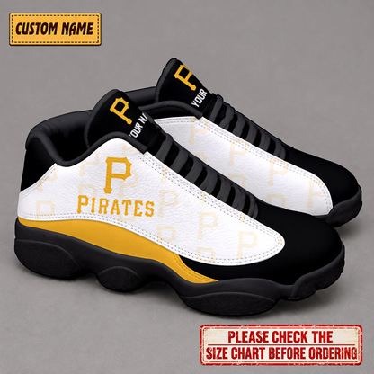 LIMITED EDITION - NEW CUSTOMIZED NFL29 PHP PITTSBURGH PIRATES AIR JORDAN 13 LOW TOP SNEAKER
