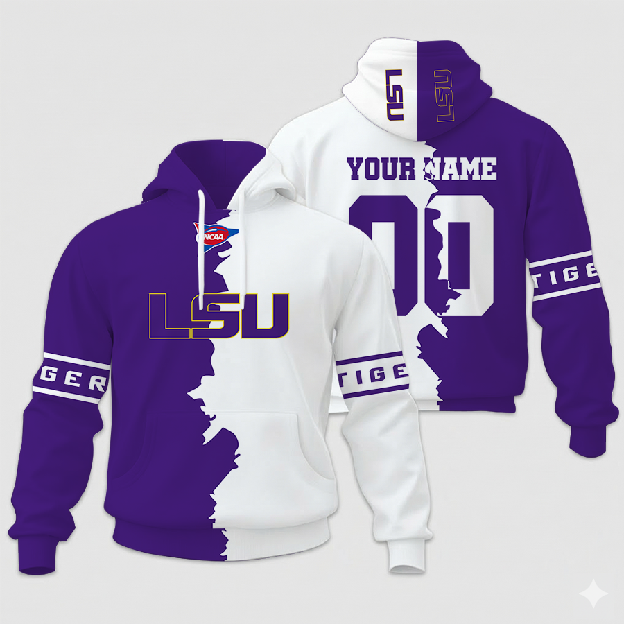 LIMITED EDITION - NEW CUSTOMIZED NCAA FBS29 LST LSU TIGERS UNISEX HOODIE & ZIP HOODIE