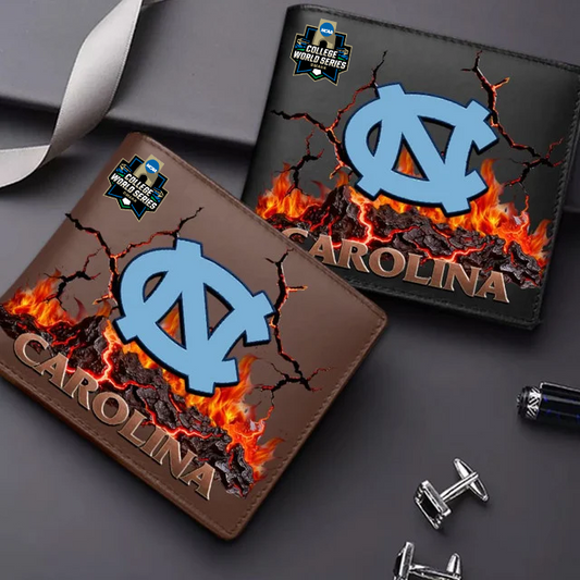 LIMITED EDITION - NEW CUSTOMIZED CWS NCAA29 NTH NC TAR HEELS LEATHER WALLET