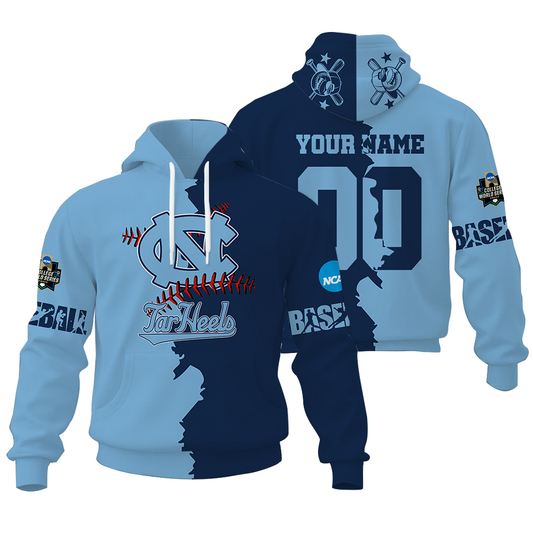 LIMITED EDITION - NEW CUSTOMIZED NCAA CWS29 NTH NC TAR HEELS UNISEX HOODIE & ZIP HOODIE