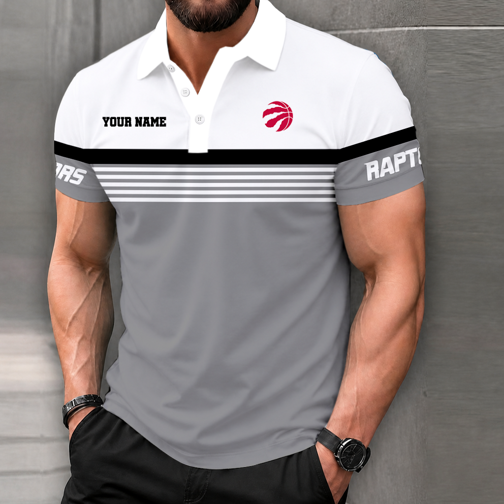 FINAL SALE - NEW CUSTOMIZED NBA24 TRA TORONTO RAPTORS POLO SHIRT