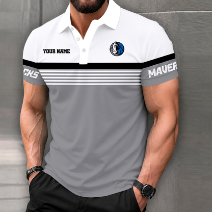 FINAL SALE - NEW CUSTOMIZED NBA18 DMA DALLAS MAVERICKS POLO SHIRT
