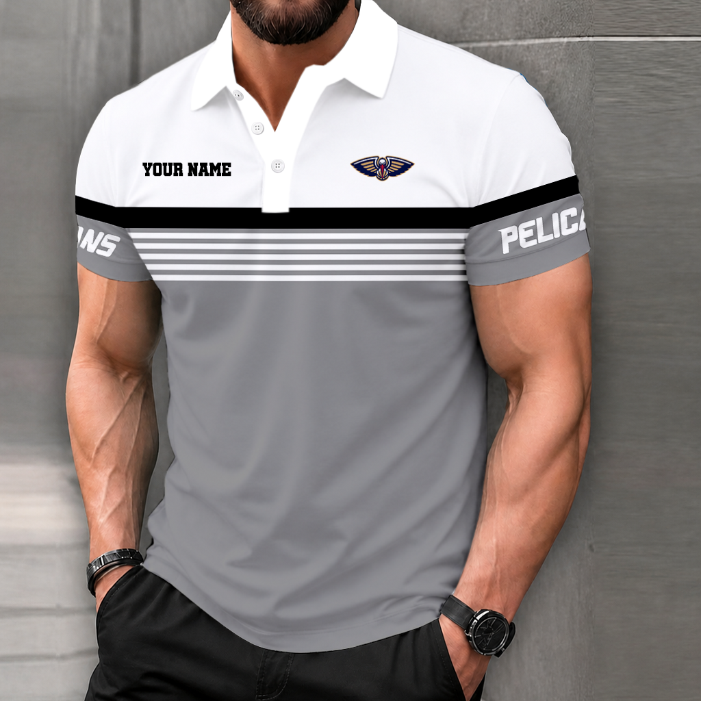 FINAL SALE - NEW CUSTOMIZED NBA30 NOP NEW ORLEANS PELICANS POLO SHIRT