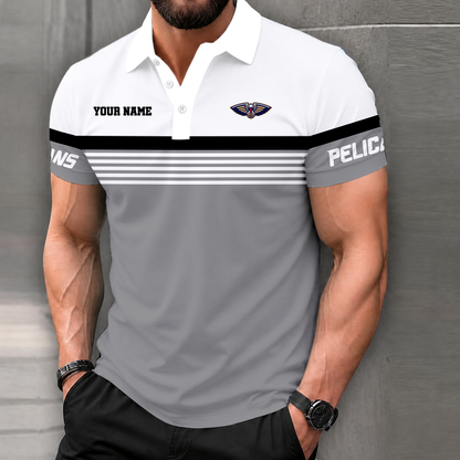 FINAL SALE - NEW CUSTOMIZED NBA30 NOP NEW ORLEANS PELICANS POLO SHIRT