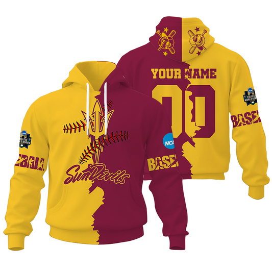 LIMITED EDITION - NEW CUSTOMIZED NCAA CWS02 ASS AS SUN DEVILS UNISEX HOODIE & ZIP HOODIE