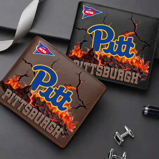 LIMITED EDITION - NEW CUSTOMIZED FBS NCAA02 PIP PI PANTHERS LEATHER WALLET