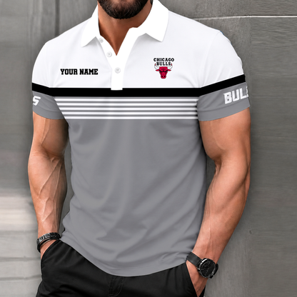 FINAL SALE - NEW CUSTOMIZED NBA19 CBU CHICAGO BULLS POLO SHIRT