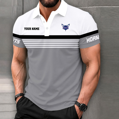 FINAL SALE - NEW CUSTOMIZED NBA27 CHO CHARLOTTE HORNETS POLO SHIRT