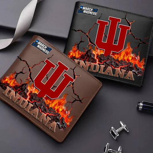 LIMITED EDITION - NEW CUSTOMIZED MAM NCAA03 IDH ID HOOSIERS LEATHER WALLET
