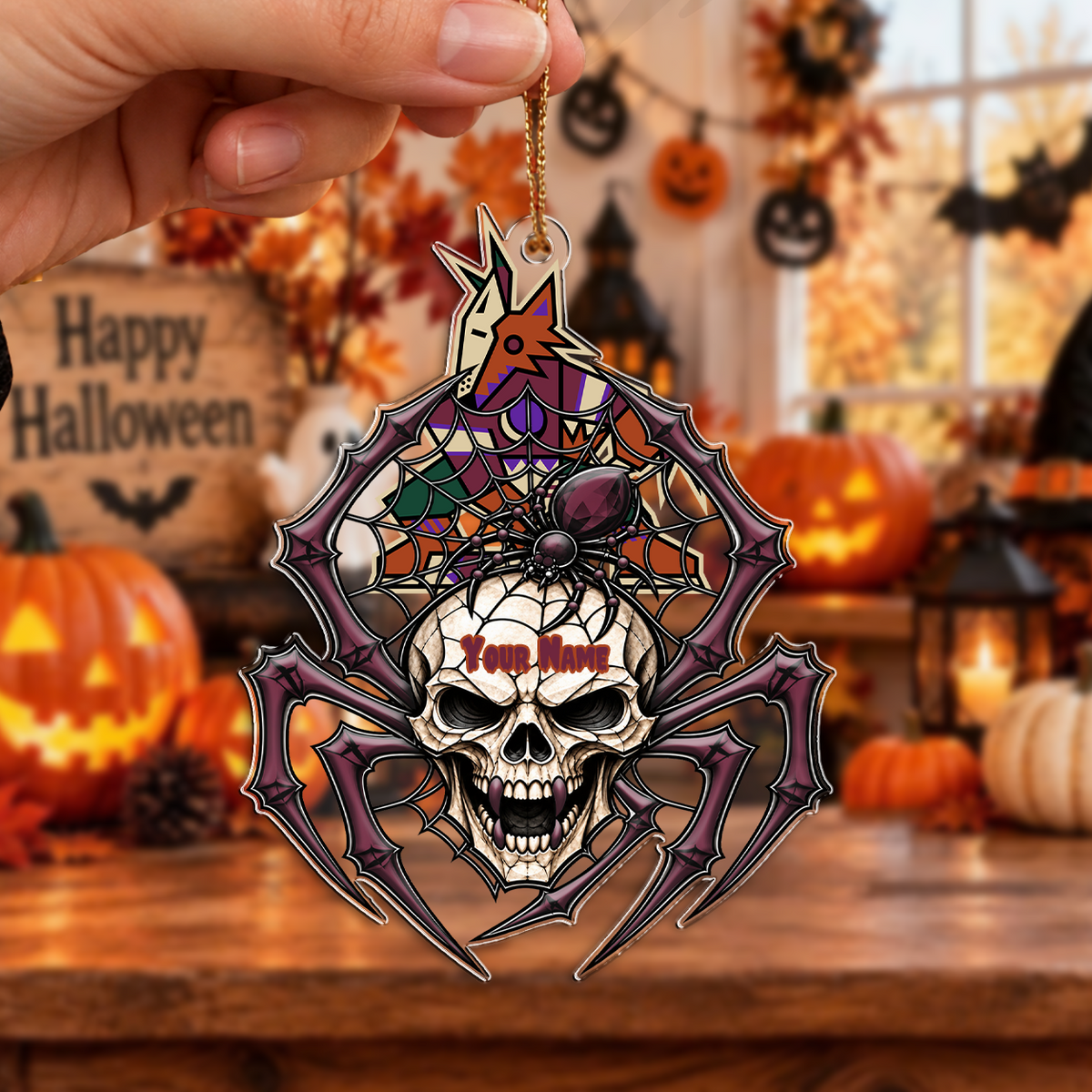 FINAL SALE - NEW CUSTOMIZED NHL30 AZC ARIZONA COYOTES HALLOWEEN ACRYLIC ORNAMENT