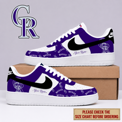 VIRAL EDITION - NEW CUSTOMIZED MLB30 COR COLORADO ROCKIES AF1 SHOES