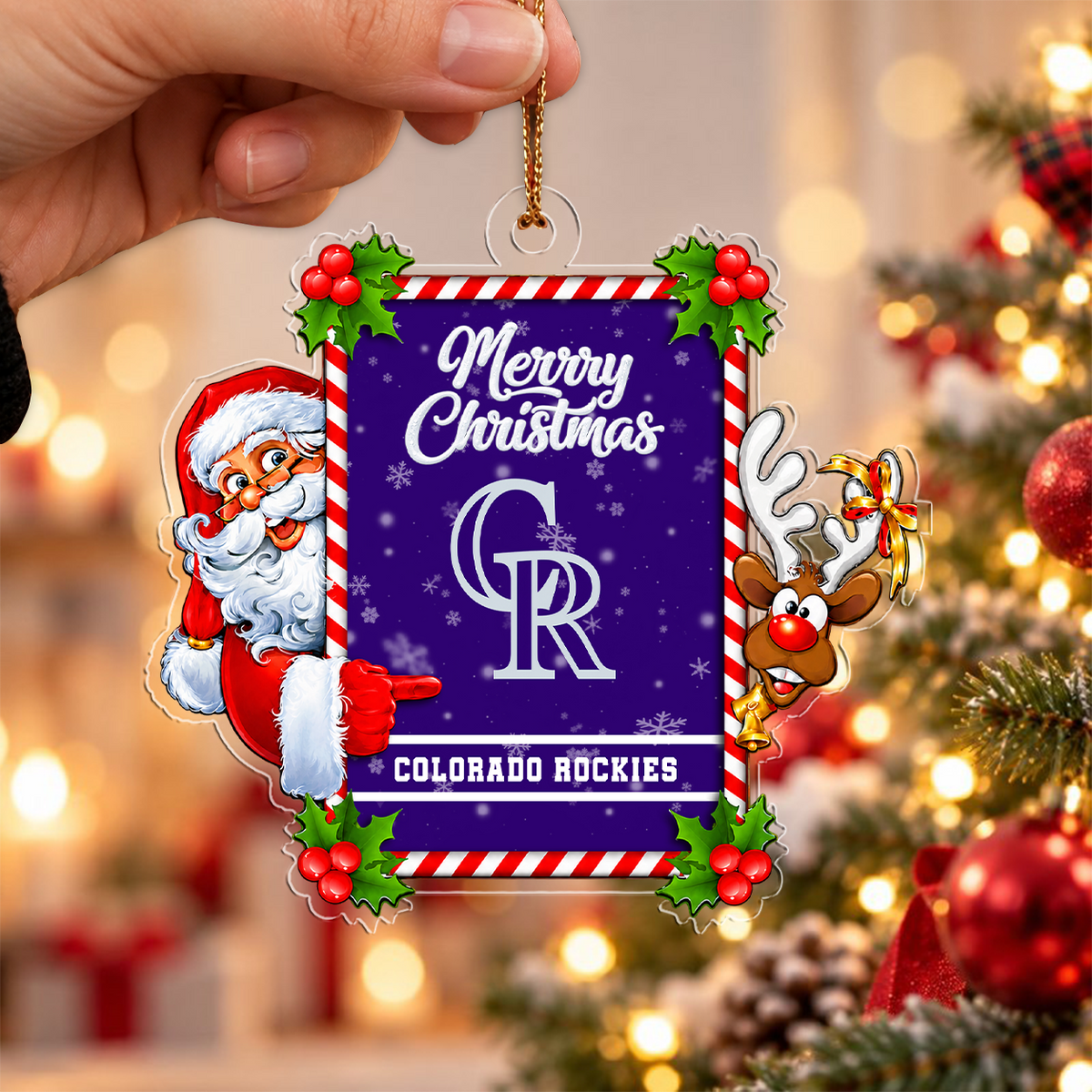VIRAL EDITION - NEW CUSTOMIZED MLB30 COR COLORADO ROCKIES CHRISTMAS ACRYLIC ORNAMENT