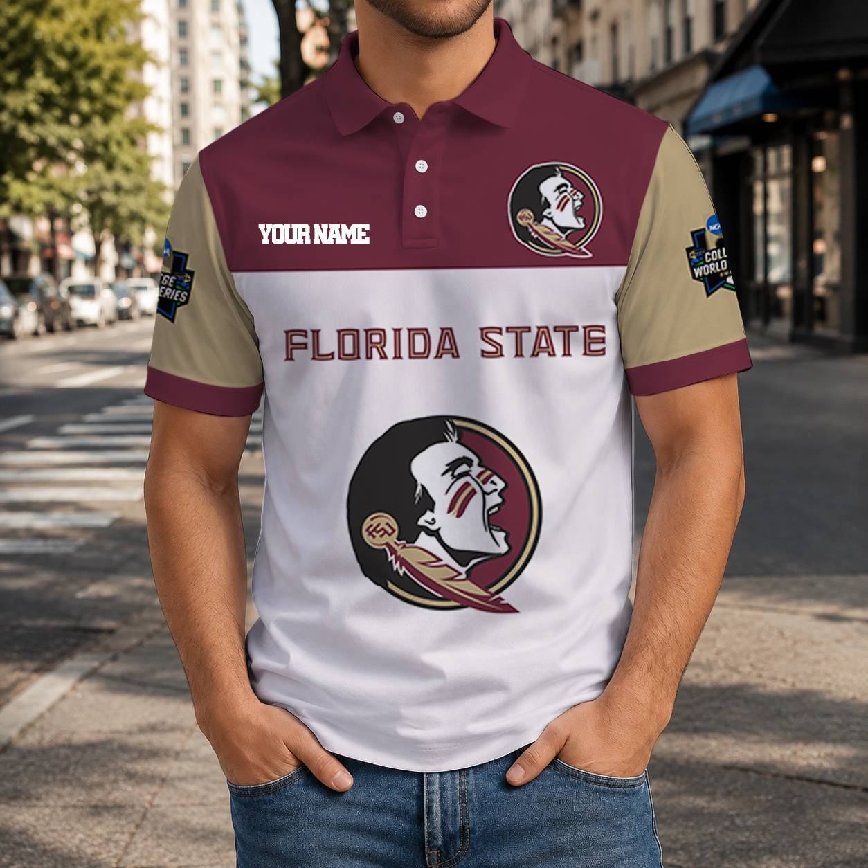 VIRAL EDITION - NEW CUSTOMIZED NCAA CWS30 FLS FLORIDA STATE SEMINOLES T-SHIRT, POLO SHIRT, ZIP POLO SHIRT, SWEATSHIRT, HOODIE & ZIP HOODIE
