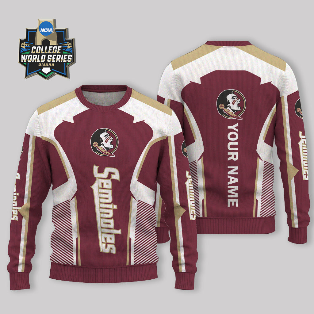 LIMITED EDITION - NEW CUSTOMIZED NCAA CWS30 FLS FLORIDA STATE SEMINOLES UGLY SWEATER