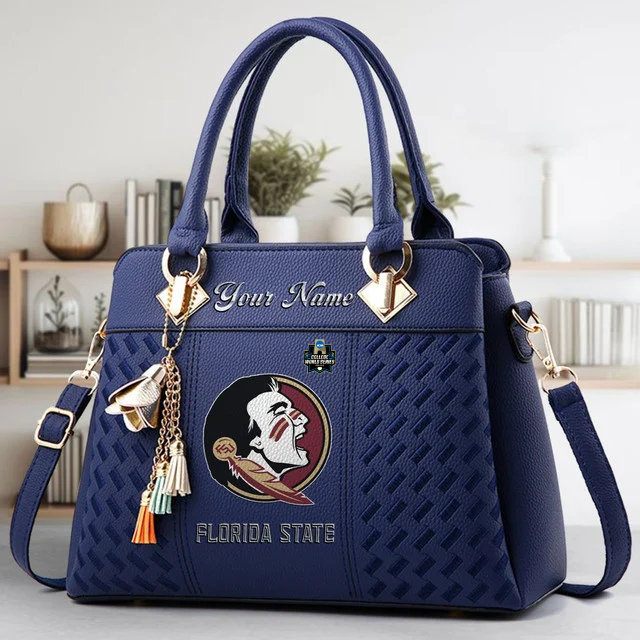 VIRAL EDITON - NEW CUSTOMIZED NCAA CWS30 FLS FL SEMINOLES ZIP HANDBAG MULTICOLOR