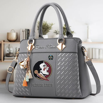 VIRAL EDITON - NEW CUSTOMIZED NCAA CWS30 FLS FL SEMINOLES ZIP HANDBAG MULTICOLOR