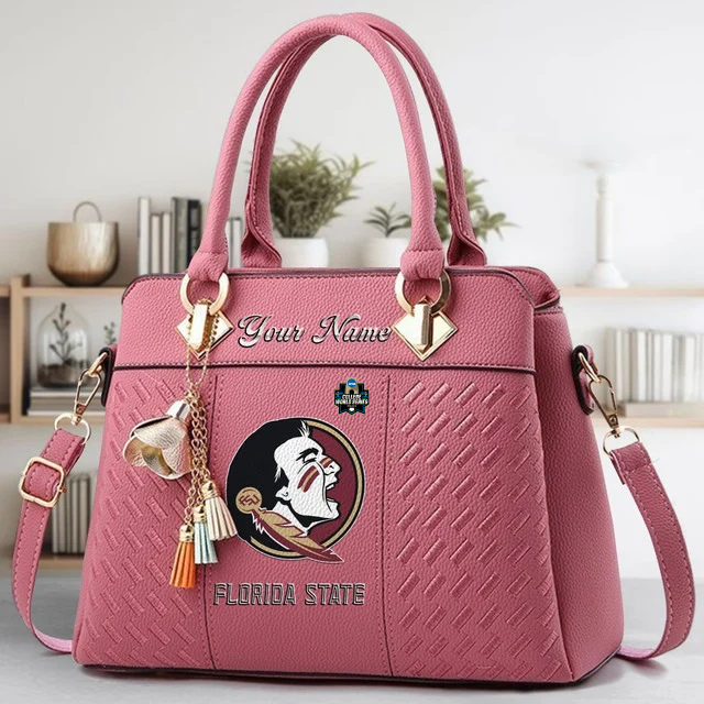 VIRAL EDITON - NEW CUSTOMIZED NCAA CWS30 FLS FL SEMINOLES ZIP HANDBAG MULTICOLOR