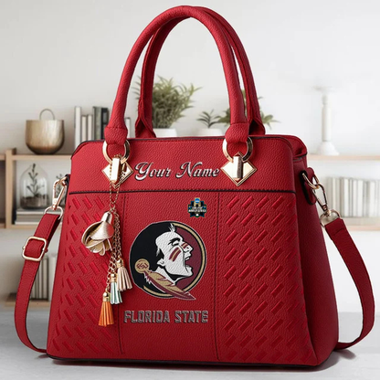 VIRAL EDITON - NEW CUSTOMIZED NCAA CWS30 FLS FL SEMINOLES ZIP HANDBAG MULTICOLOR