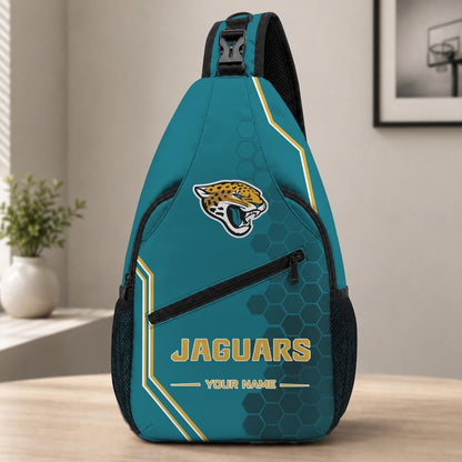ELITE EDITION - NEW CUSTOMIZED NFL30 JSJ JACKSONVILLE JAGUARS SLING BAG