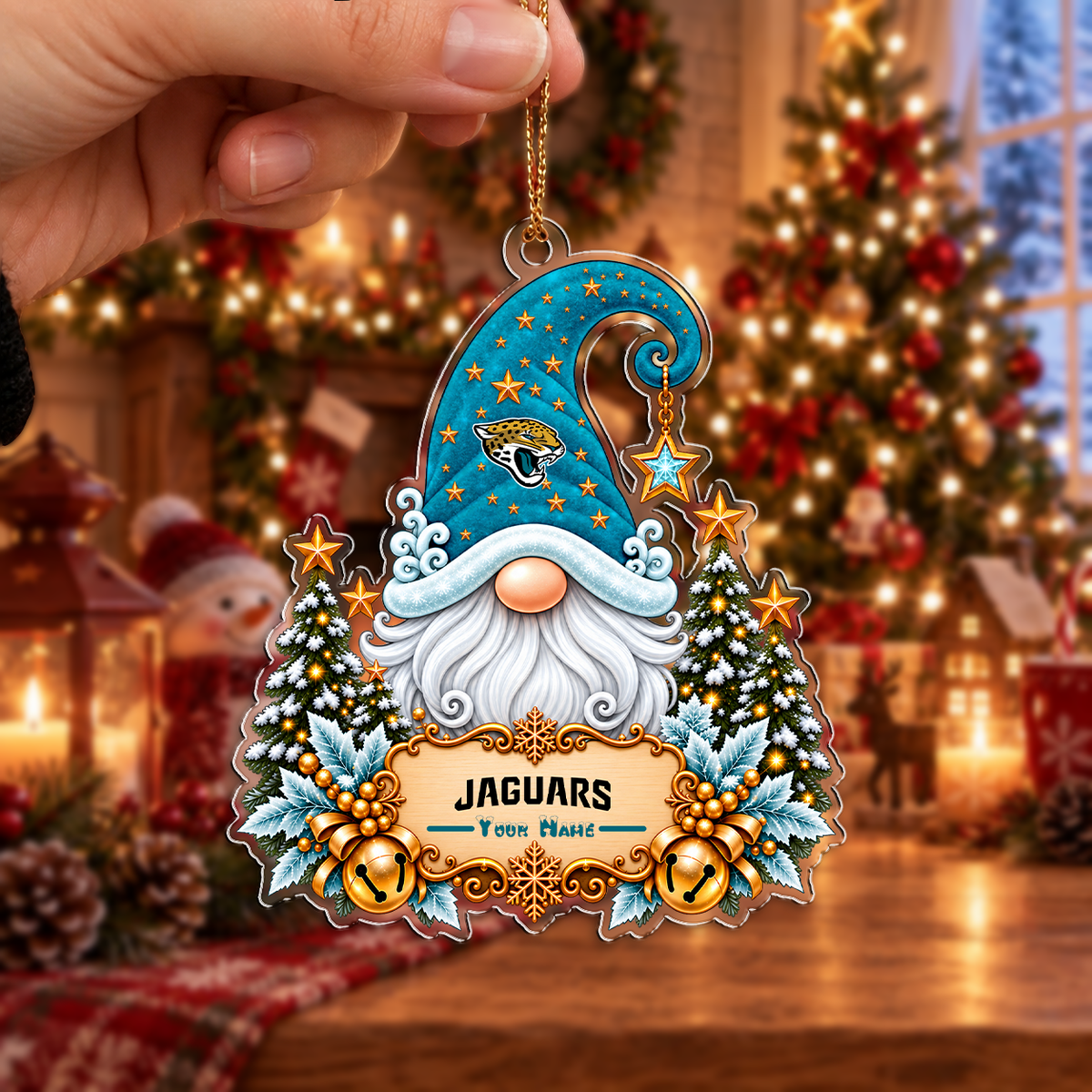 LIMITED EDITION - NEW CUSTOMIZED NFL30 JSJ JACKSONVILLE JAGUARS CHRISTMAS ACRYLIC ORNAMENT