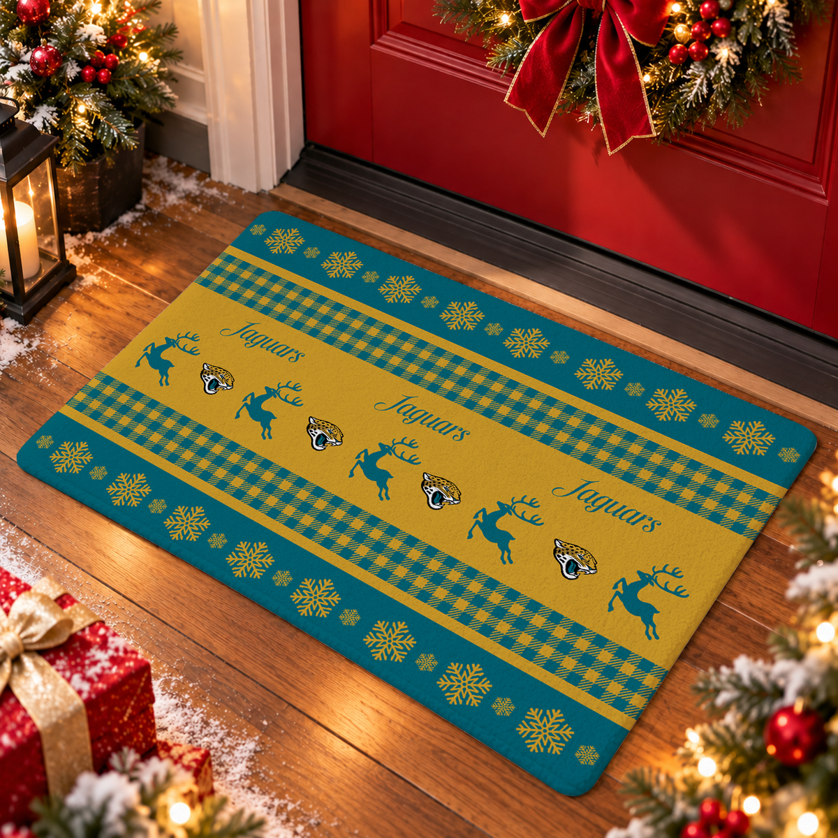 ELITE EDITION - NEW CUSTOMIZED NFL30 JSJ JACKSONVILLE JAGUARS WATER-ABSORBENT FLOOR MAT