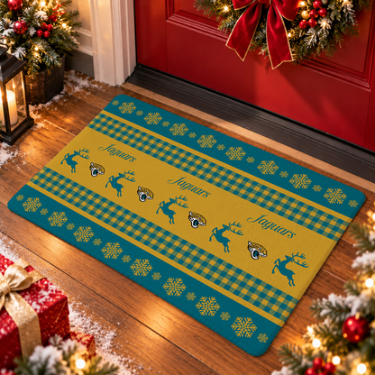 ELITE EDITION - NEW CUSTOMIZED NFL30 JSJ JACKSONVILLE JAGUARS WATER-ABSORBENT FLOOR MAT