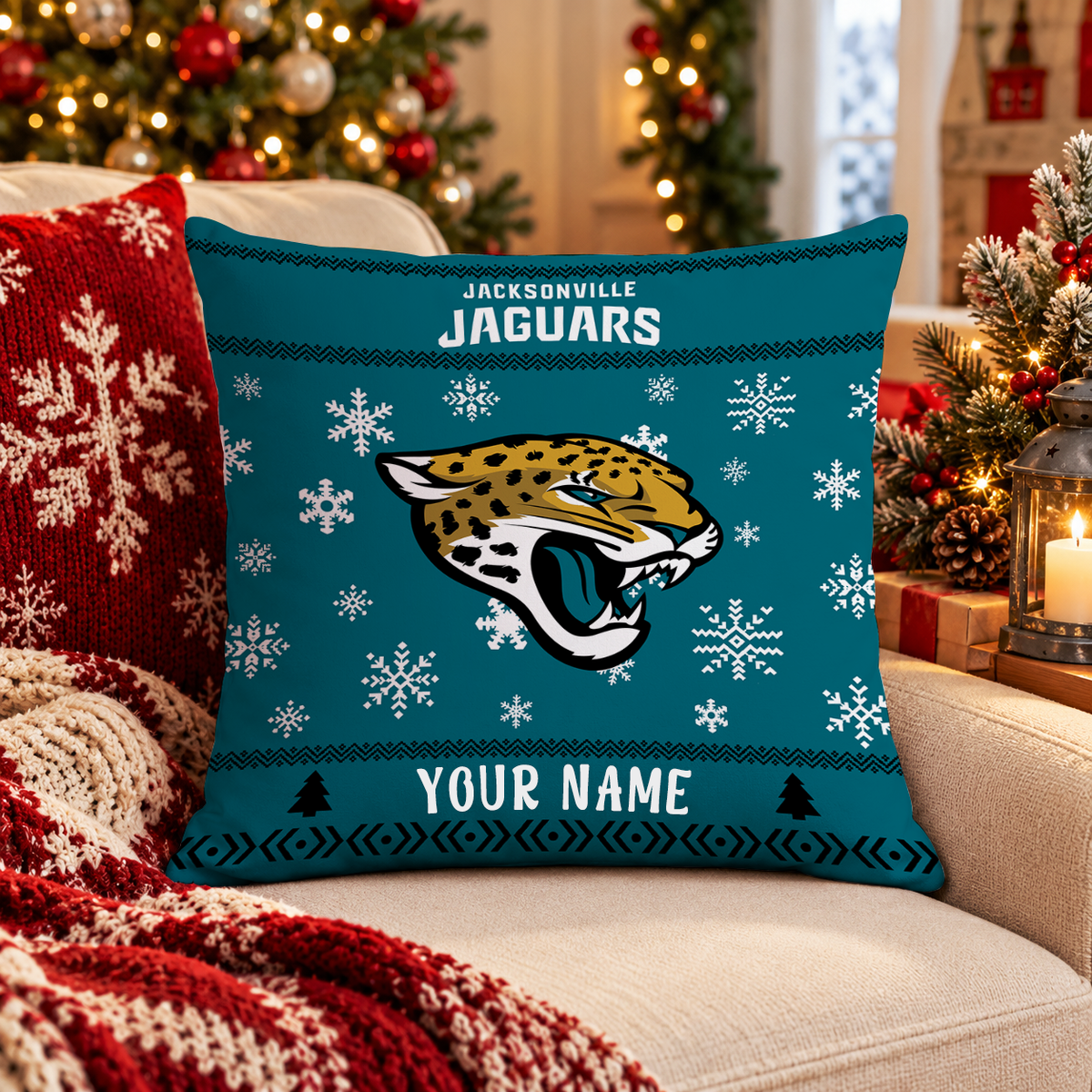FINAL SALE - NEW PERSONALIZED NFL30 JSJ JACKSONVILLE JAGUARS PILLOW CASE