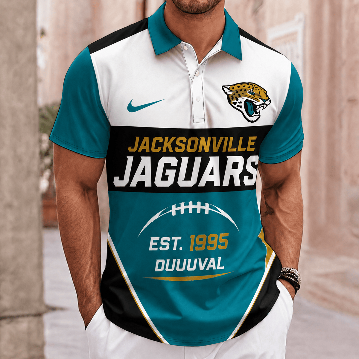 ELITE EDITION - NEW CUSTOMIZED NFL30 JSJ JACKSONVILLE JAGUARS POLO SHIRT, ZIP POLO SHIRT & T-SHIRTS