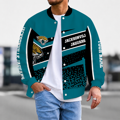 LIMITED EDITION - NEW CUSTOMIZED NFL30 JSJ JACKSONVILLE JAGUARS SATIN VARSITY & BASEBALL JACKET