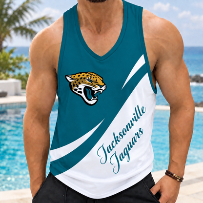 ELITE EDITION - NEW CUSTOMIZED NFL30 JSJ JACKSONVILLE JAGUARS MEN'S TANK TOP