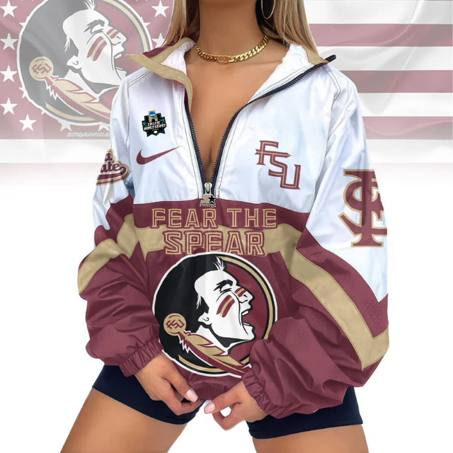 LIMITED EDITION - NEW CUSTOMIZED CWS NCAA30 FLS FL SEMINOLES V-NECK ZIPPER SWEATSHIRT JACKET