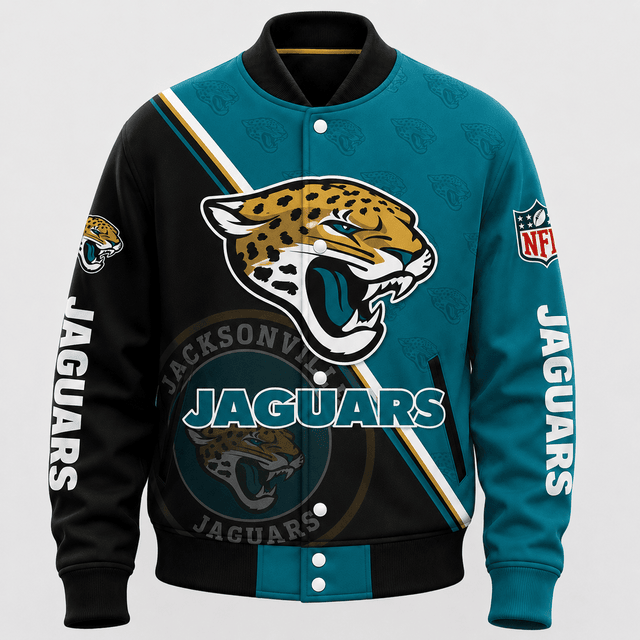 SPECIAL EDITION - NEW CUSTOMIZED | NFL30 JSJ JACKSONVILLE JAGUARS SATIN VARSITY & BASEBALL JACKET