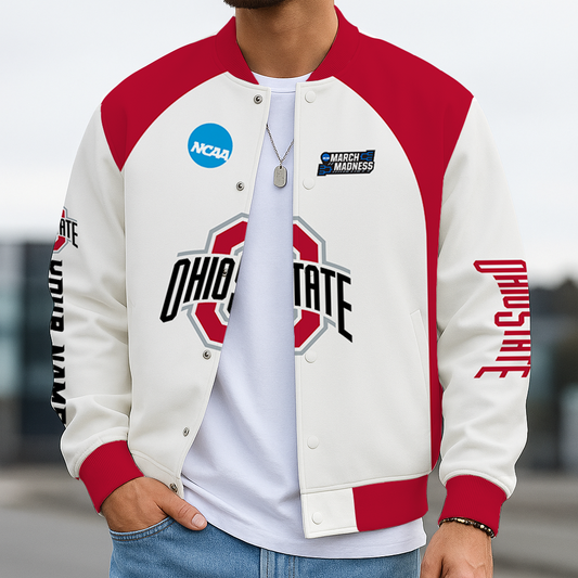 LIMITED DROP - NEW CUSTOMIZED | NCAA MAM30 OSB OS BUCKEYES BASEBALL JACKET, SATIN VARSITY JACKET