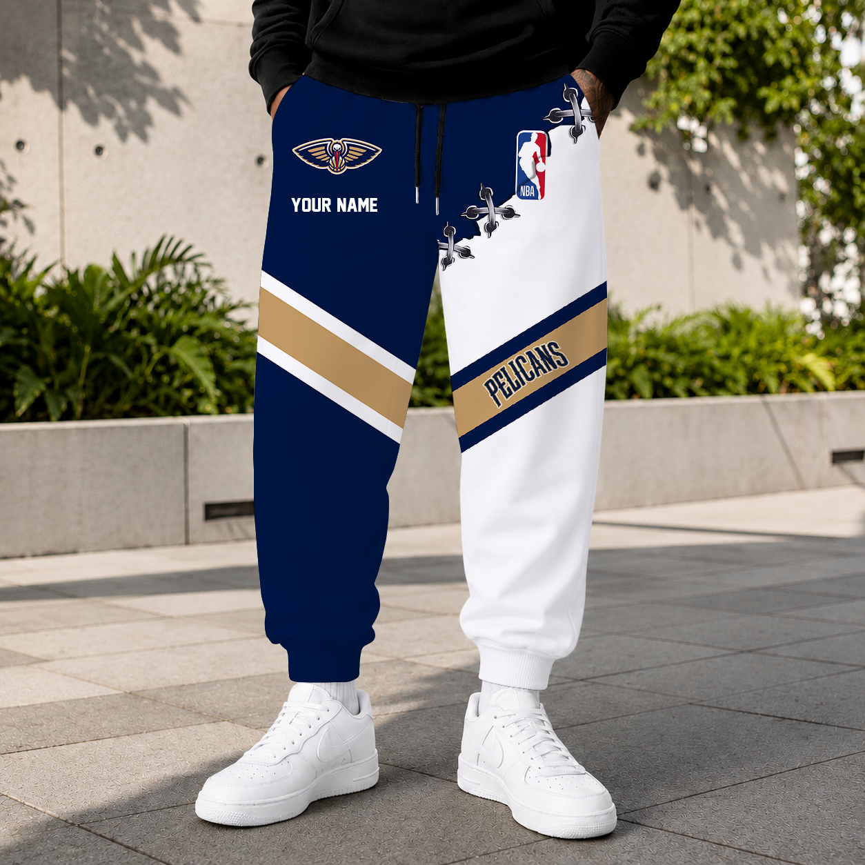 FINAL SALE - NEW CUSTOMIZED NBA30 NOP NEW ORLEANS PELICANS SWEATPANTS