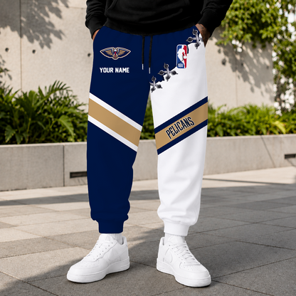 FINAL SALE - NEW CUSTOMIZED NBA30 NOP NEW ORLEANS PELICANS SWEATPANTS