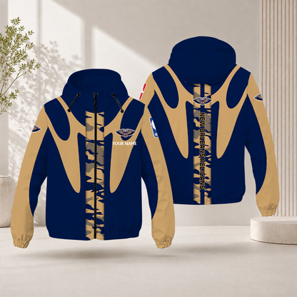 LIMITED EDITION - NEW CUSTOMIZED NBA30 NOP NEW ORLEANS PELICANS WINDBREAKER JACKET
