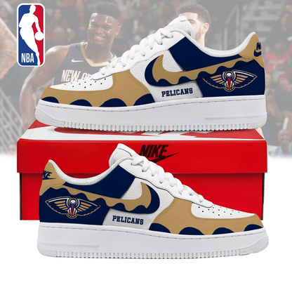 FINAL SALE - NEW CUSTOMIZED NBA30 NOP NEW ORLEANS PELICANS AF1 SNEAKERS