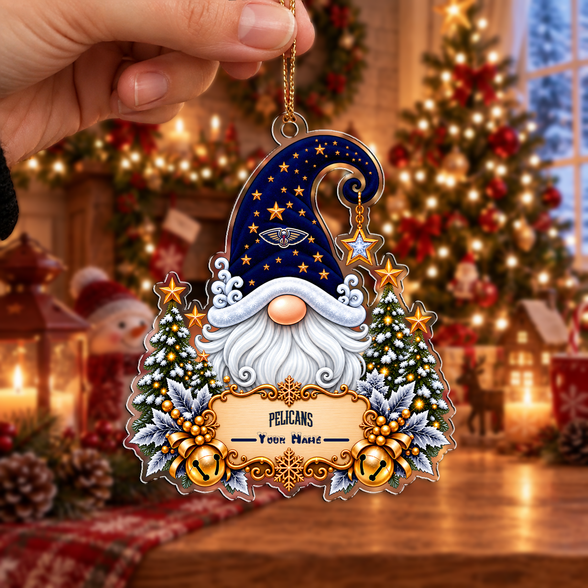 FINAL SALE - NEW CUSTOMIZED NBA30 NOP NEW ORLEANS PELICANS CHRISTMAS ACRYLIC ORNAMENT