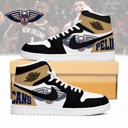 FINAL SALE - NEW CUSTOMIZED NBA30 NOP NEW ORLEANS PELICANS AIR JORDAN SNEAKERS