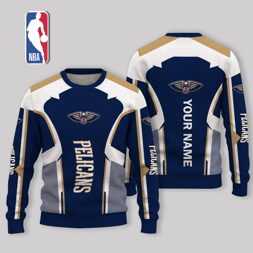 LIMITED EDITION - NEW CUSTOMIZED NBA30 NOP NEW ORLEANS PELICANS UGLY SWEATER