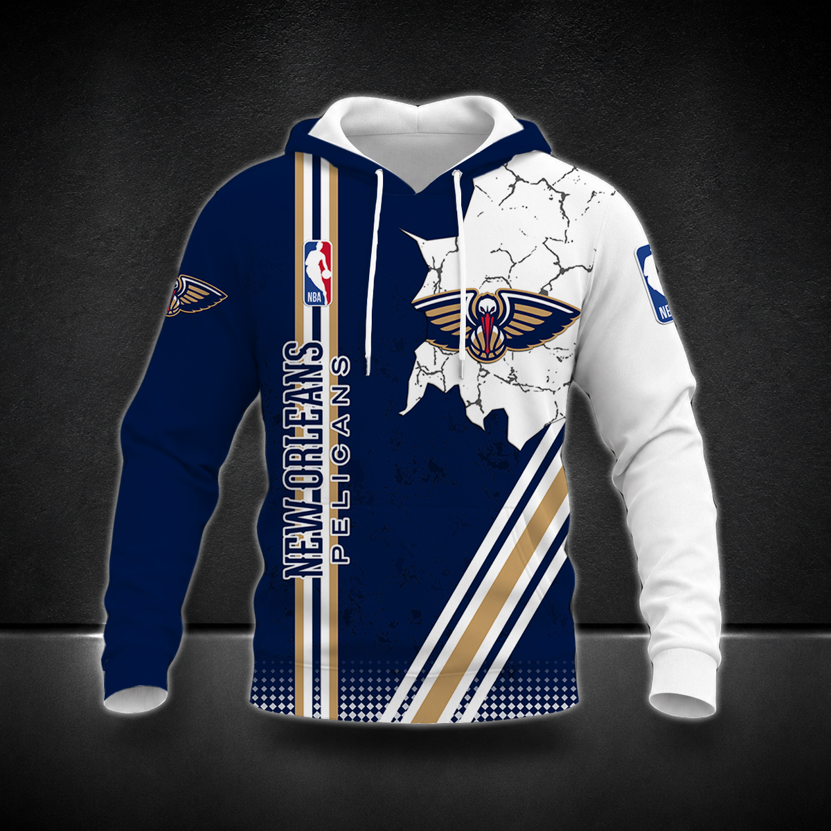 FINAL SALE - NEW CUSTOMIZED NBA30 NOP NEW ORLEANS PELICANS T-SHIRT, POLO SHIRT, ZIP POLO SHIRT, SWEATSHIRT, HOODIE & ZIP HOODIE