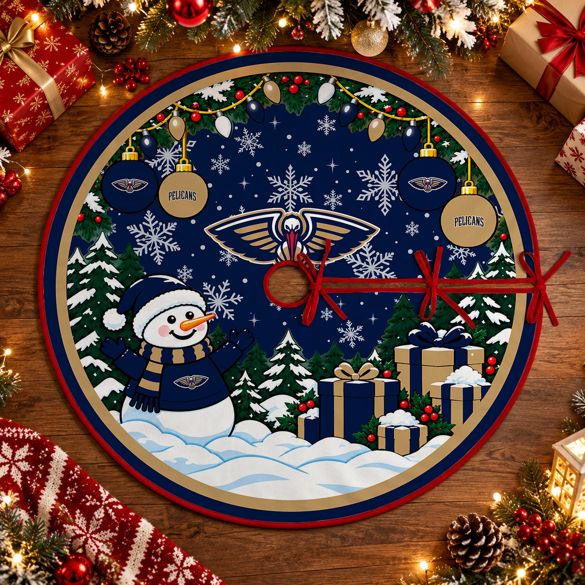 [FAN FAVORITE] NEW CUSTOMIZED NBA30 NOP NEW ORLEANS PELICANS CHRISTMAS TREE SKIRT