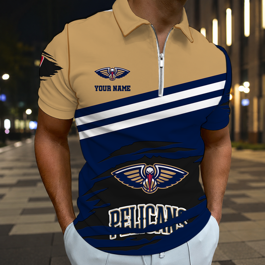 FINAL SALE - NEW CUSTOMIZED NBA30 NOP NEW ORLEANS PELICANS T-SHIRT, POLO SHIRT, ZIP POLO SHIRT, SWEATSHIRT, HOODIE & ZIP HOODIE