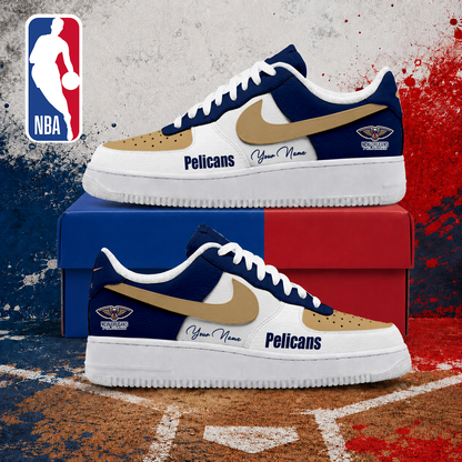 FINAL SALE - NEW CUSTOMIZED NBA30 NOP NEW ORLEANS PELICANS AF1 SNEAKERS