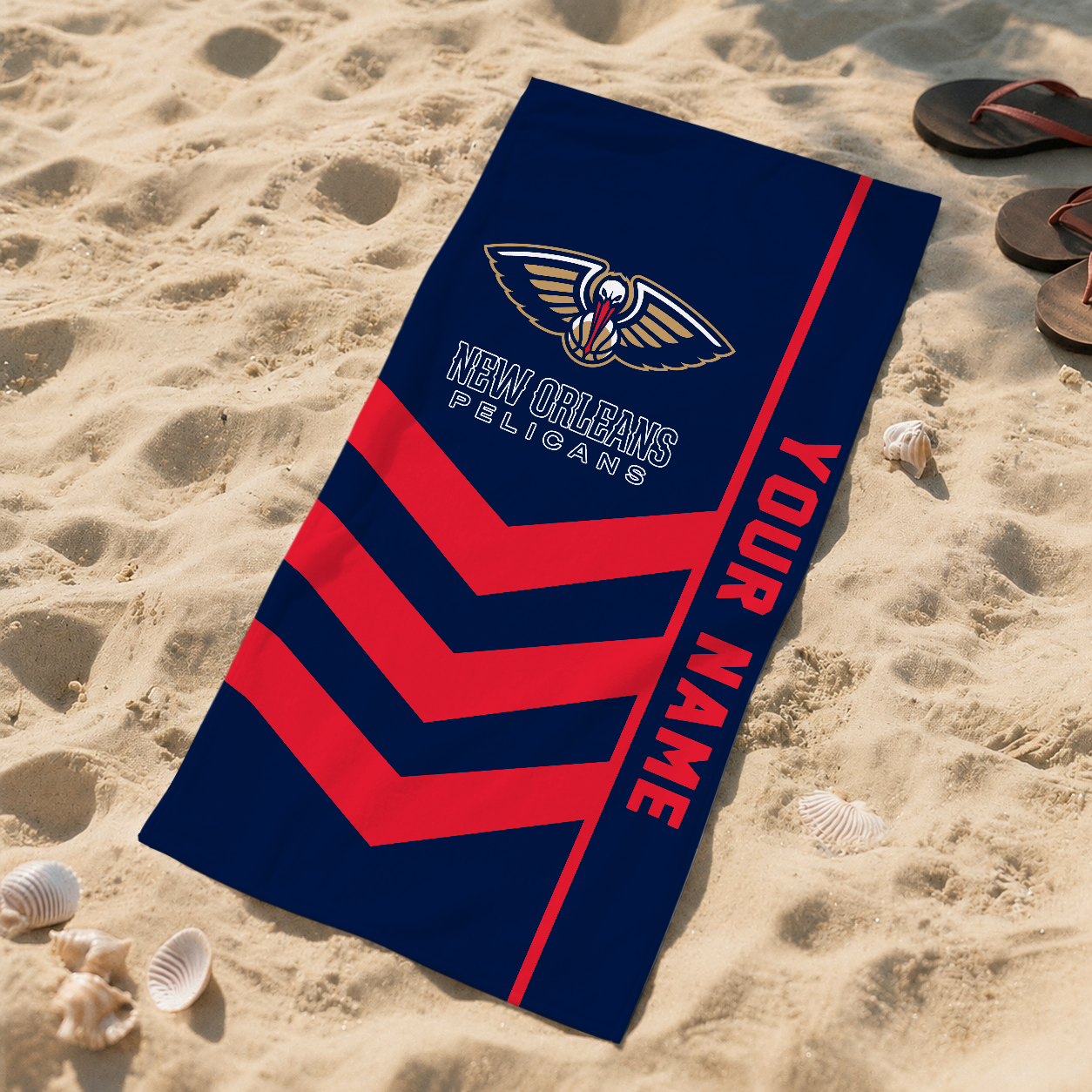 HOT DEAL - NEW CUSTOMIZED NBA30 NOP NEW ORLEANS PELICANS BEACH TOWEL FOR FAN