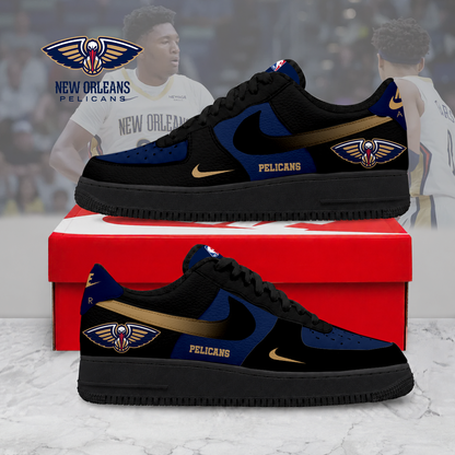 FINAL SALE - NEW CUSTOMIZED NBA30 NOP NEW ORLEANS PELICANS AF1 SNEAKERS
